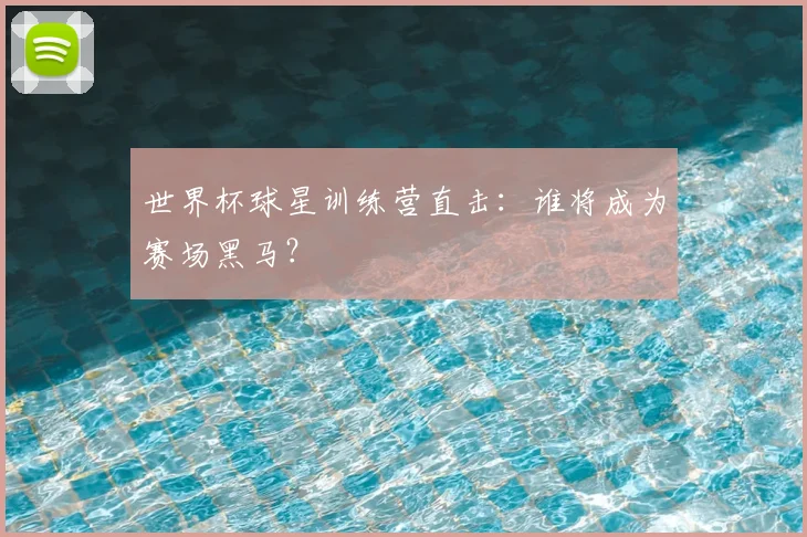 世界杯球星训练营直击:谁将成为赛场黑马?